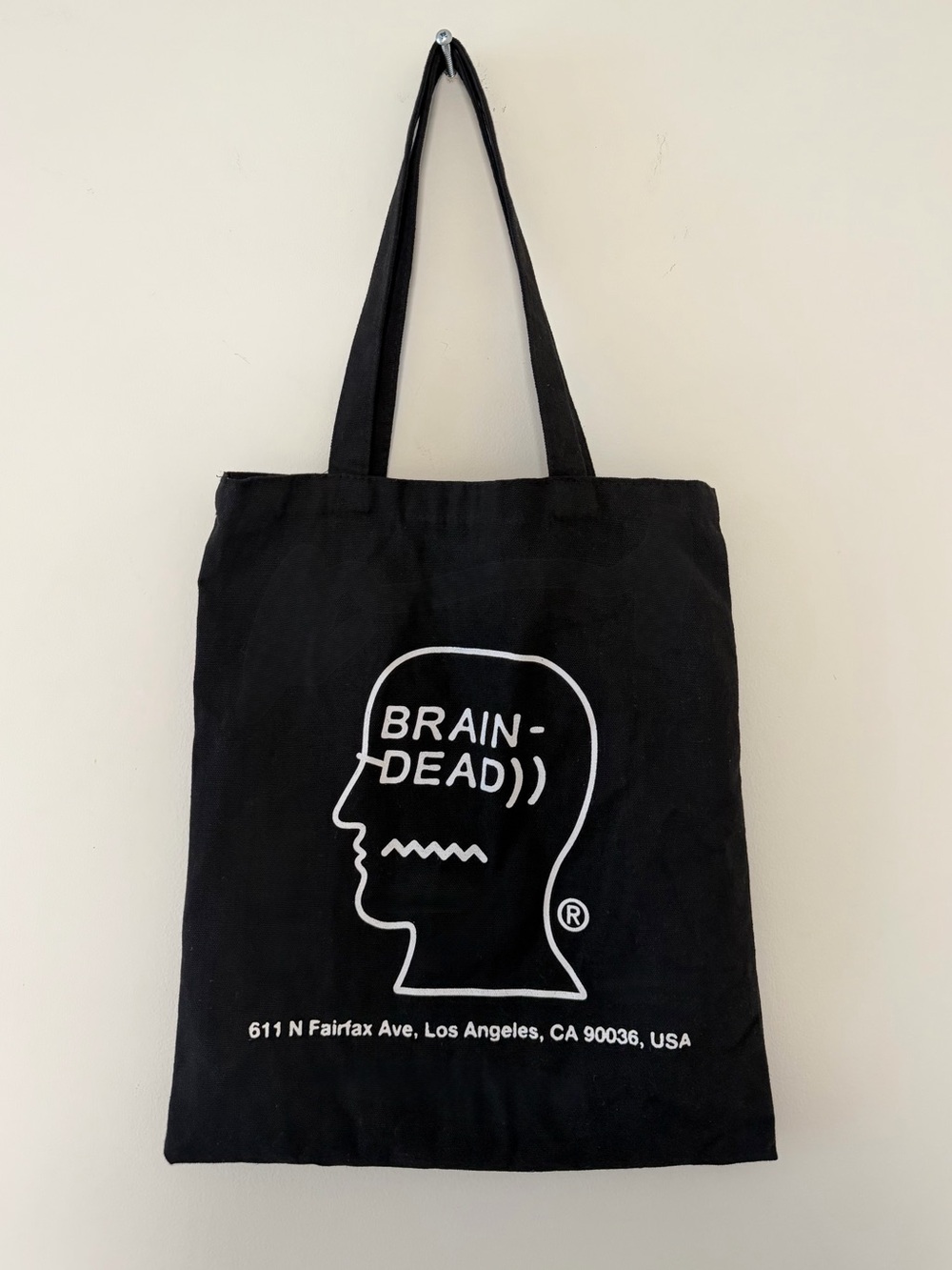 Brain Dead Black Canvas Head-Logo Tote